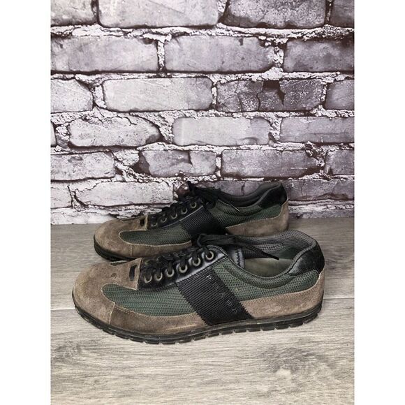 Prada Tan Suede Green Mesh Black Lace Up Casual Hiking Shoes Men Sz 7.5M US/41EU - Picture 12 of 16